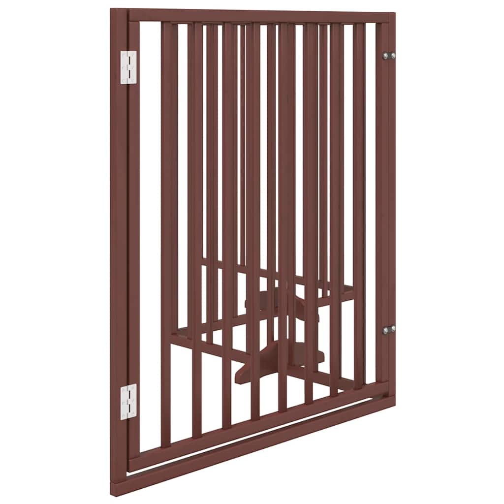 Cancelletto per cani con porta pieghevole 4 pannelli 320 cm in legno di pioppo