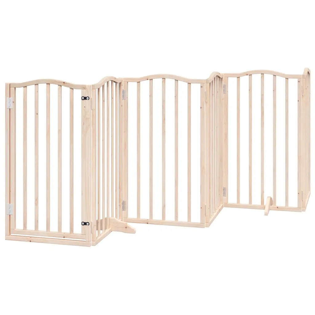 Cancello per cani pieghevole 6 pannelli 300 cm, legno pioppo