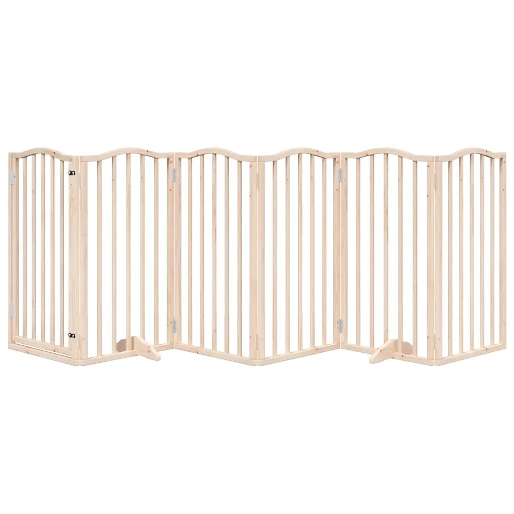 Cancello per cani pieghevole 6 pannelli 300 cm, legno pioppo