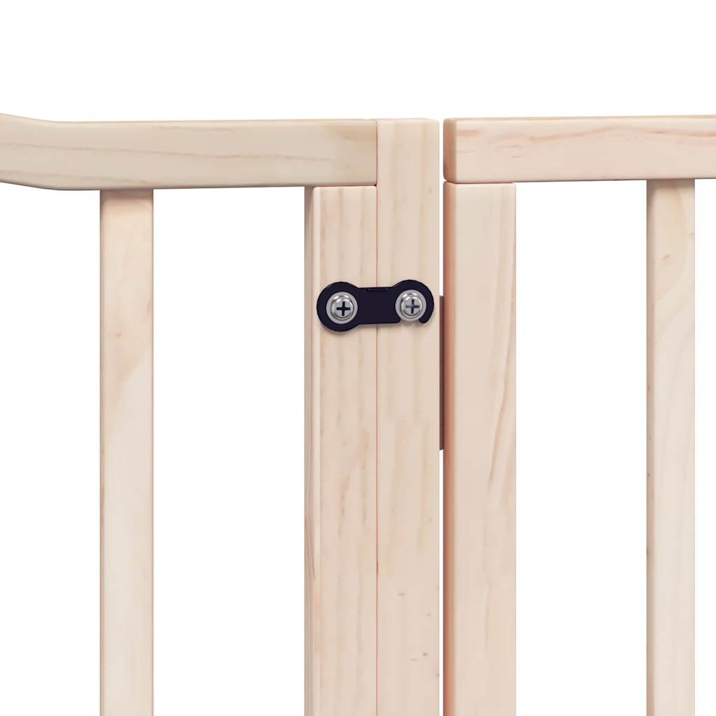 Cancello per Cani con Porta Pieghevole 4 Pannelli 320 cm Pioppo
