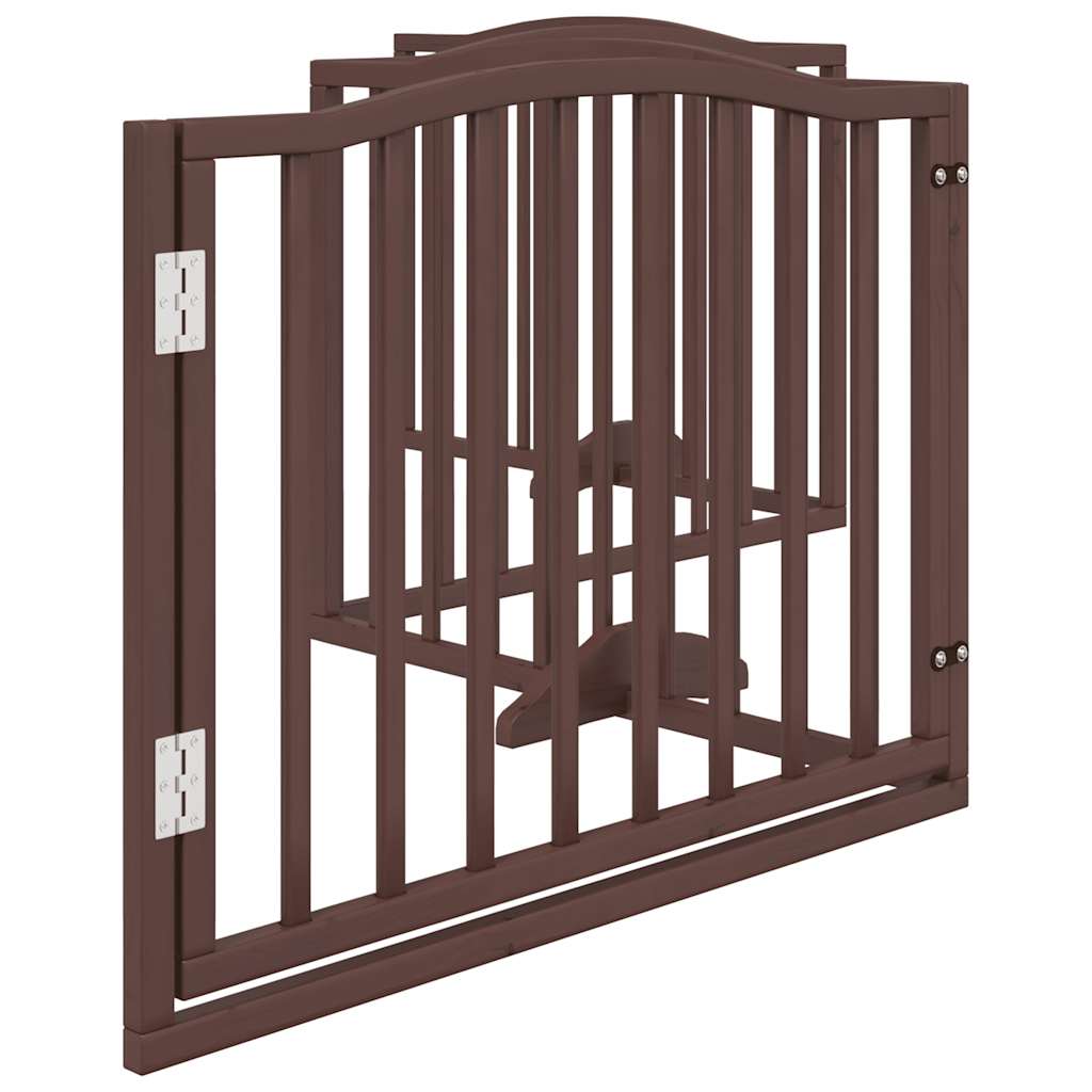 Cancello Cani Porta Pieghevole Marrone 4 Pannelli 320cm Pioppo