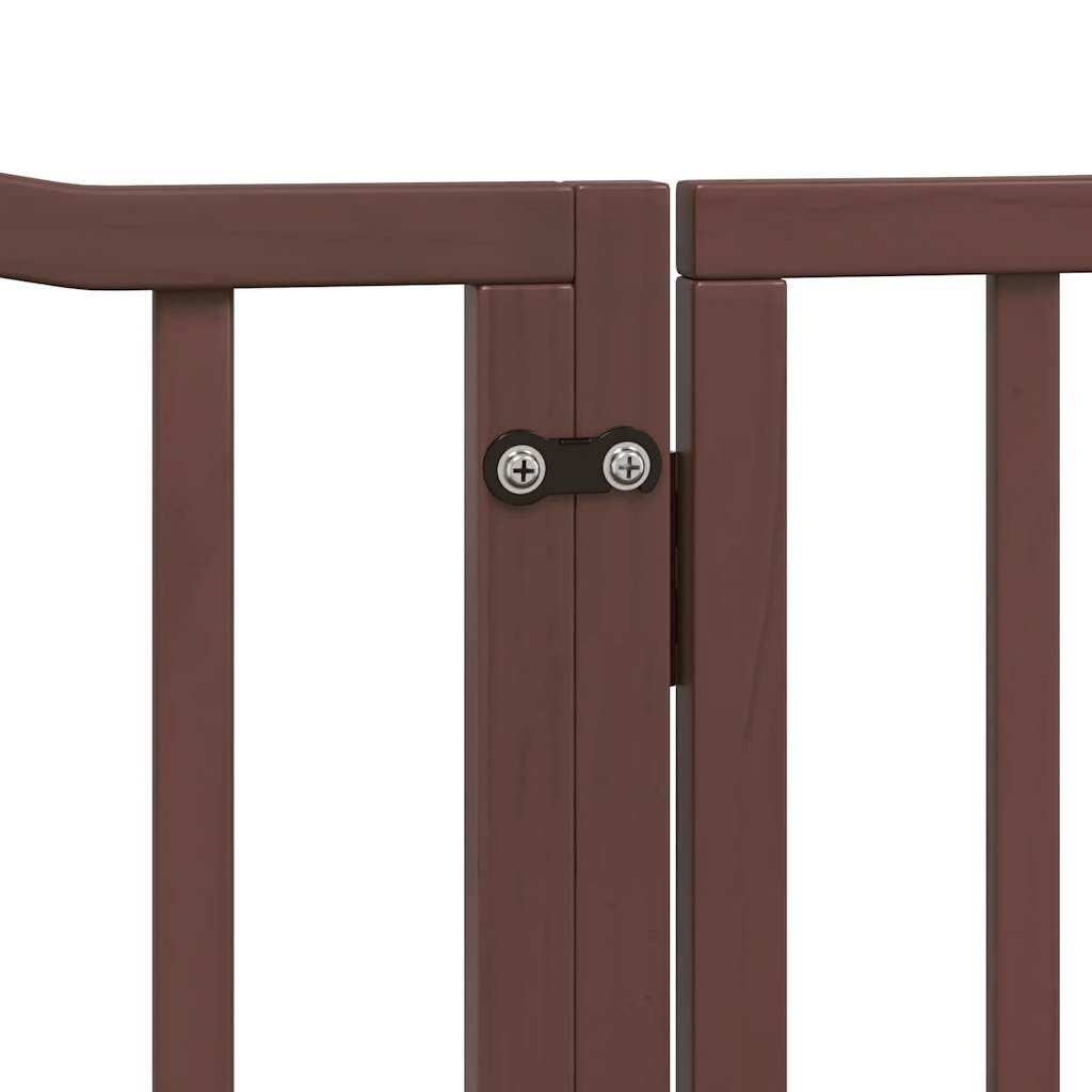 Cancello Cani Porta Pieghevole Marrone 4 Pannelli 320cm Pioppo