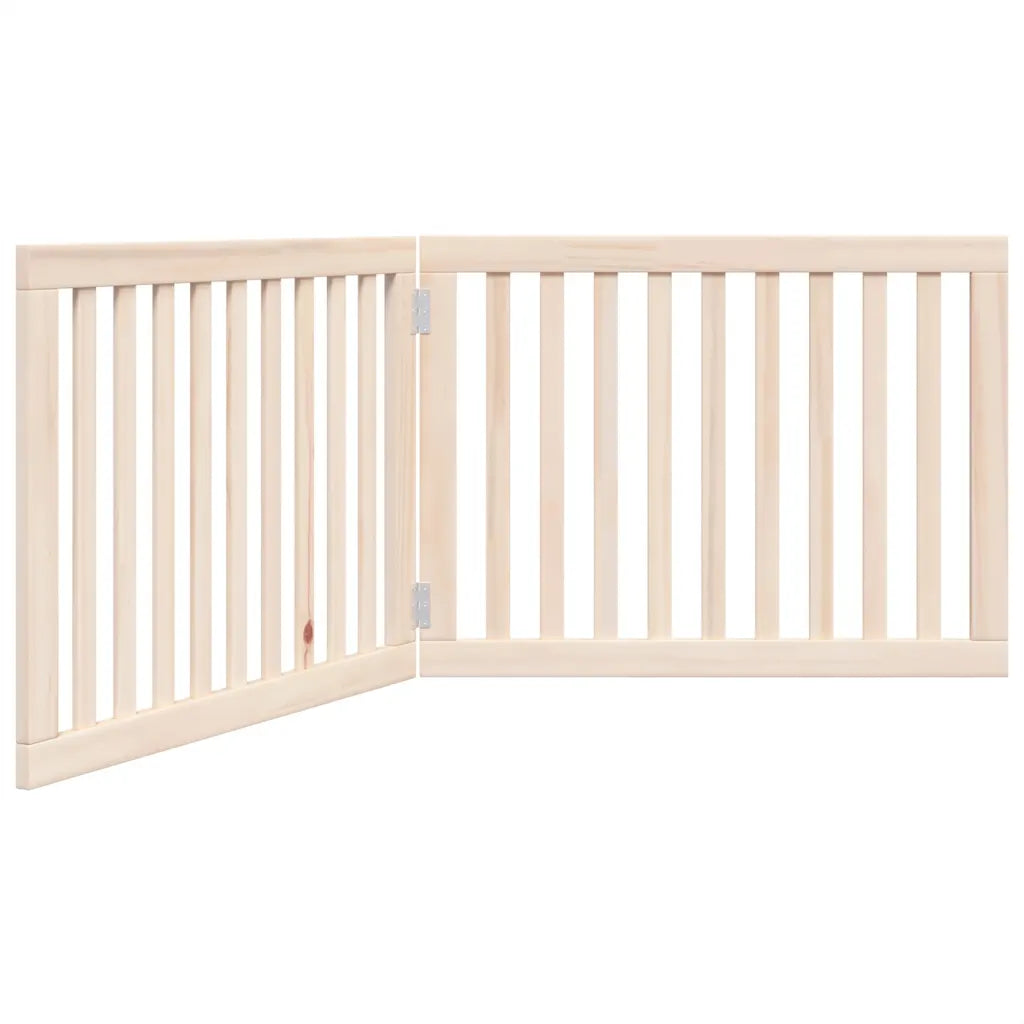 Cancello per cani pieghevole 12 pannelli 960 cm legno di pioppo