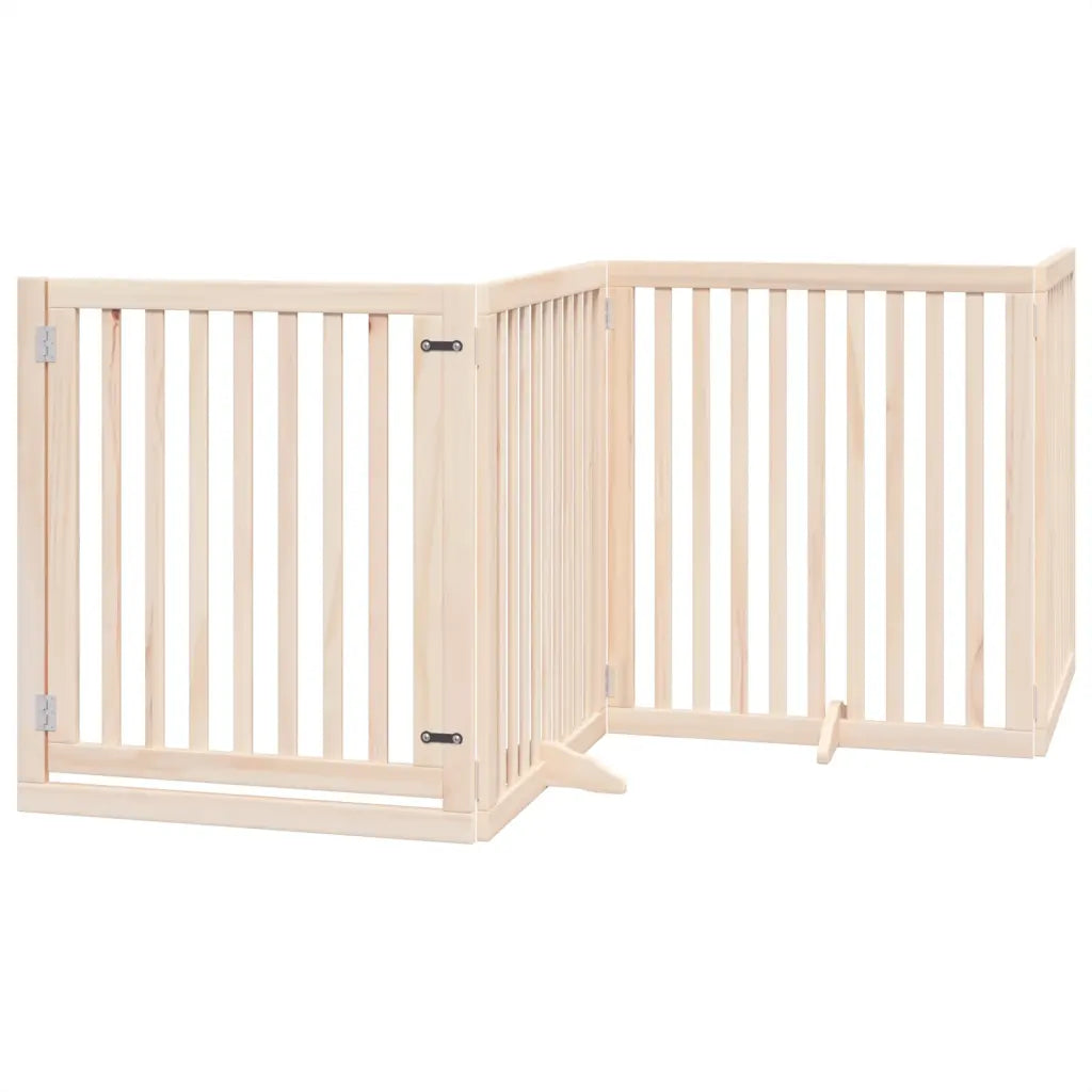 Cancello per cani pieghevole 12 pannelli, altezza 90 cm, legno di pioppo