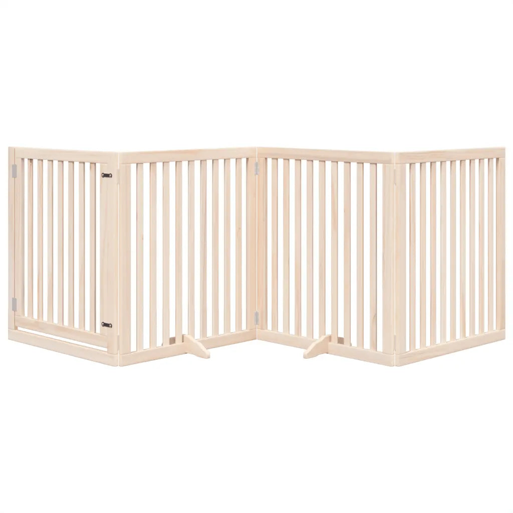 Cancello per cani pieghevole 12 pannelli, altezza 90 cm, legno di pioppo