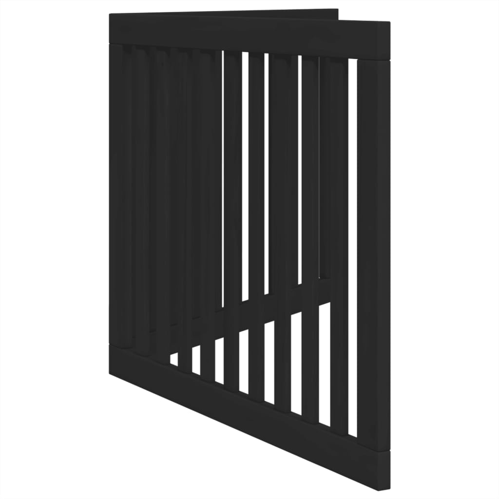 Cancello per Cani Pieghevole 2 Pannelli Nero 160cm Legno Pioppo