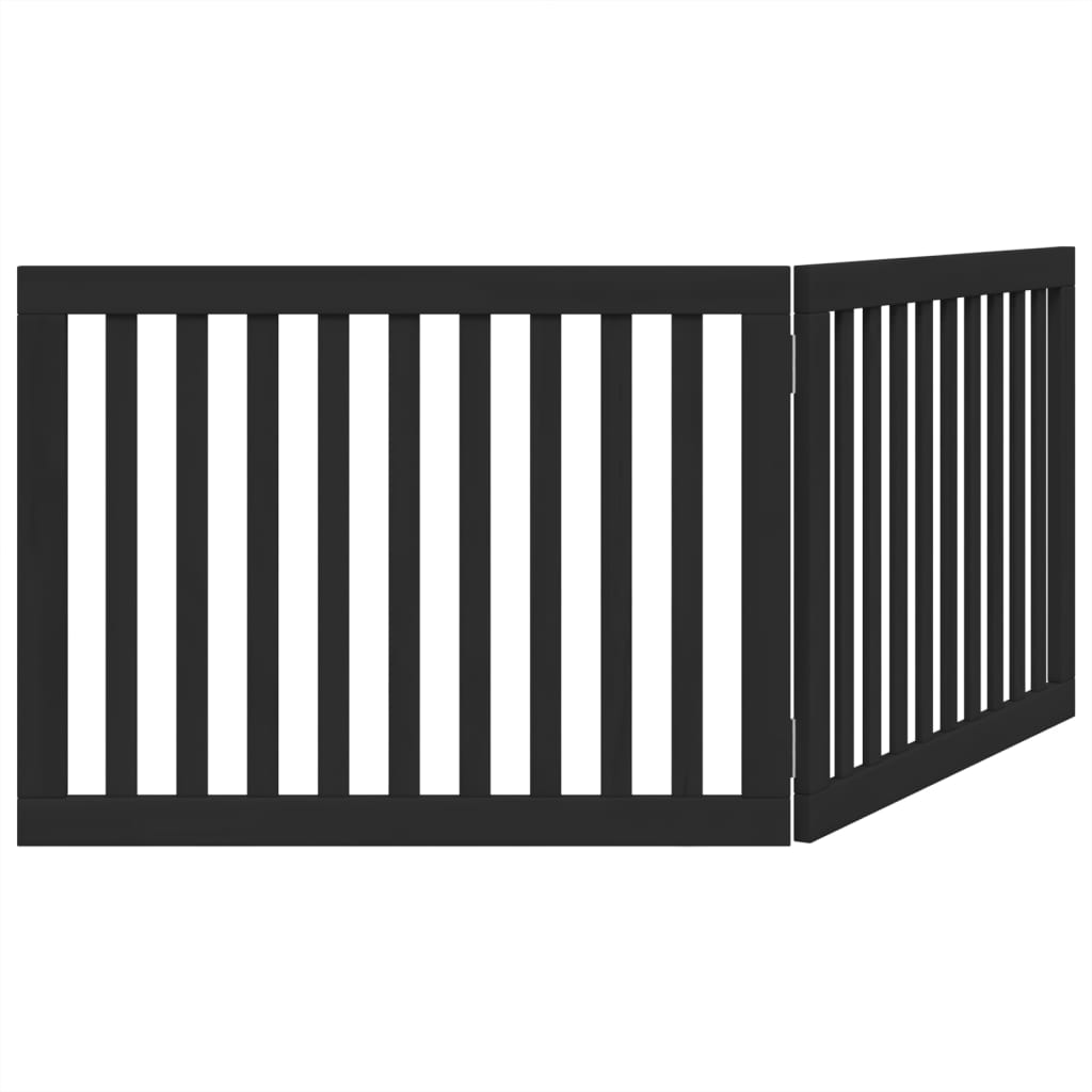 Cancello per Cani Pieghevole 2 Pannelli Nero 160cm Legno Pioppo