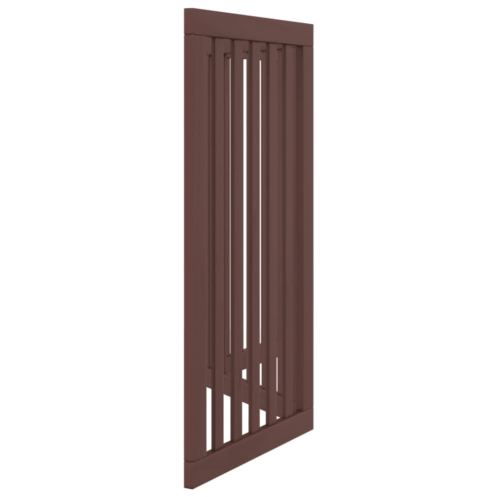 Cancello Cani Pieghevole 3 Pannelli Marrone 150cm Legno Pioppo