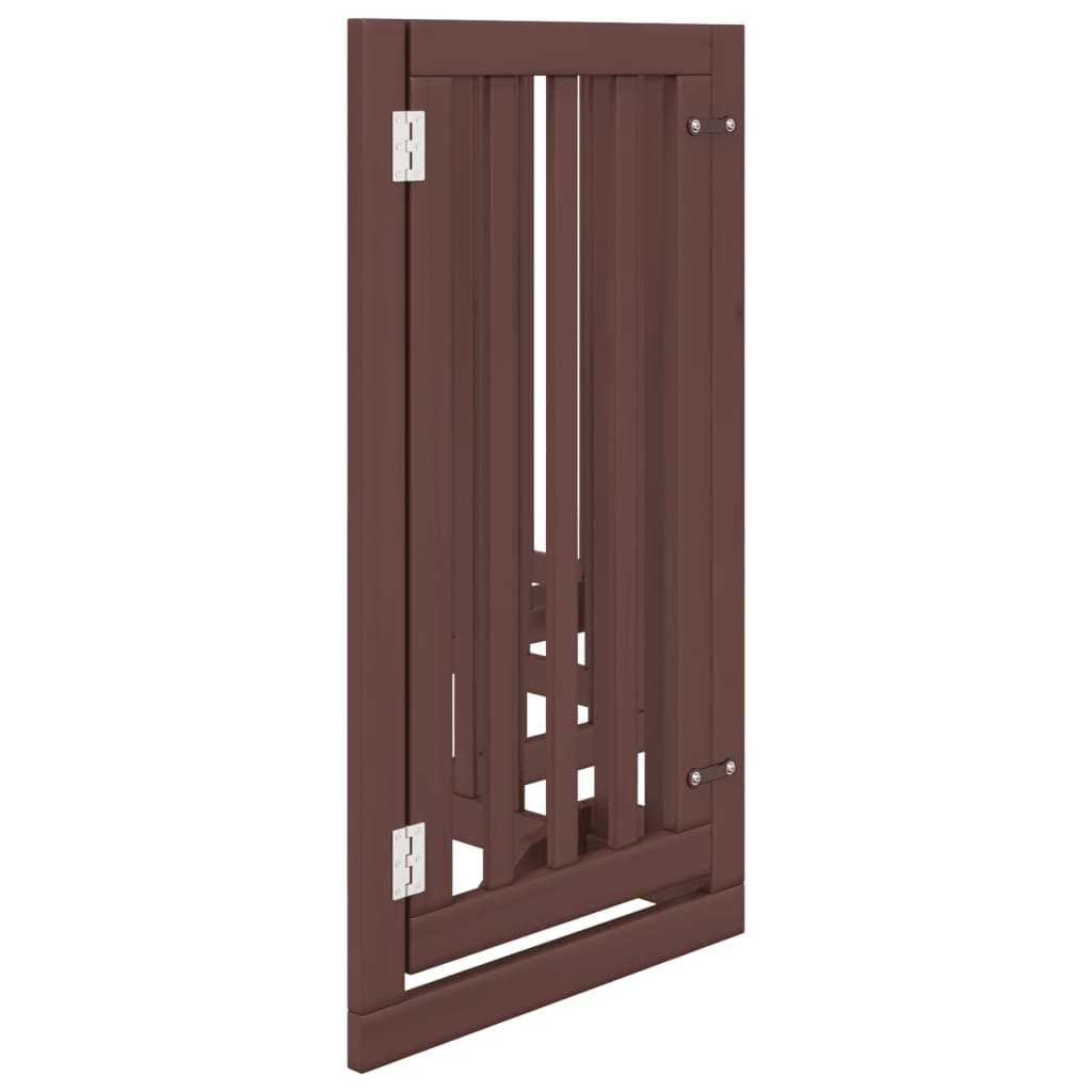 Cancello Cani Porta Pieghevole Marrone 6 Pannelli 300cm Pioppo