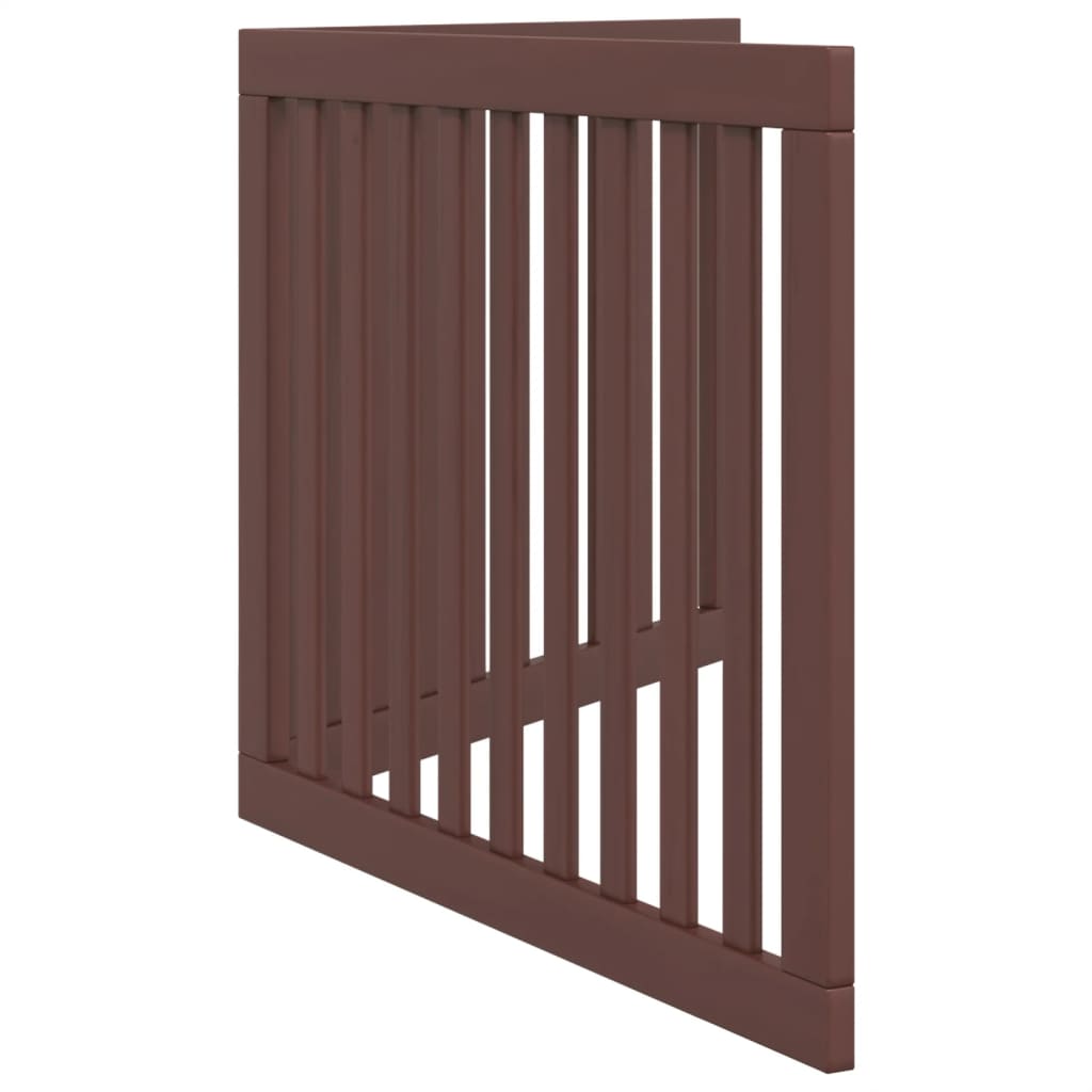 Cancello Cani Pieghevole 2 Pannelli Marrone 160cm Legno Pioppo