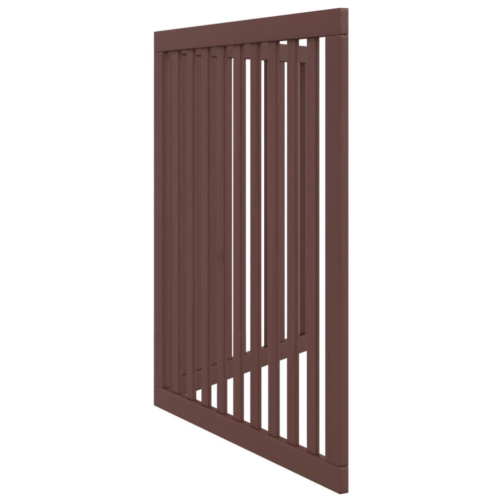 Cancello Cani Pieghevole 2 Pannelli Marrone 160cm Legno Pioppo