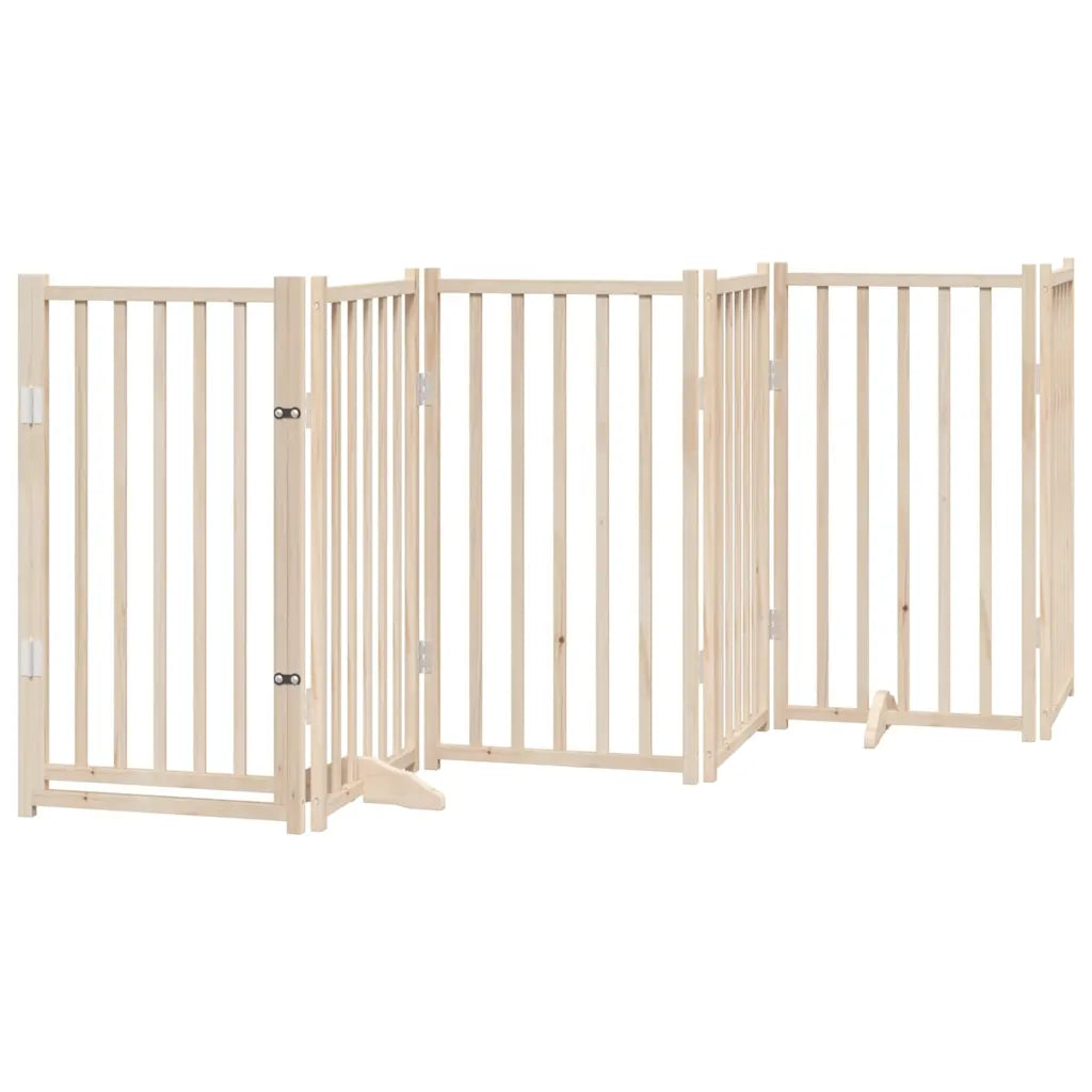 Cancello per cani pieghevole 15 pannelli 750 cm legno di pioppo