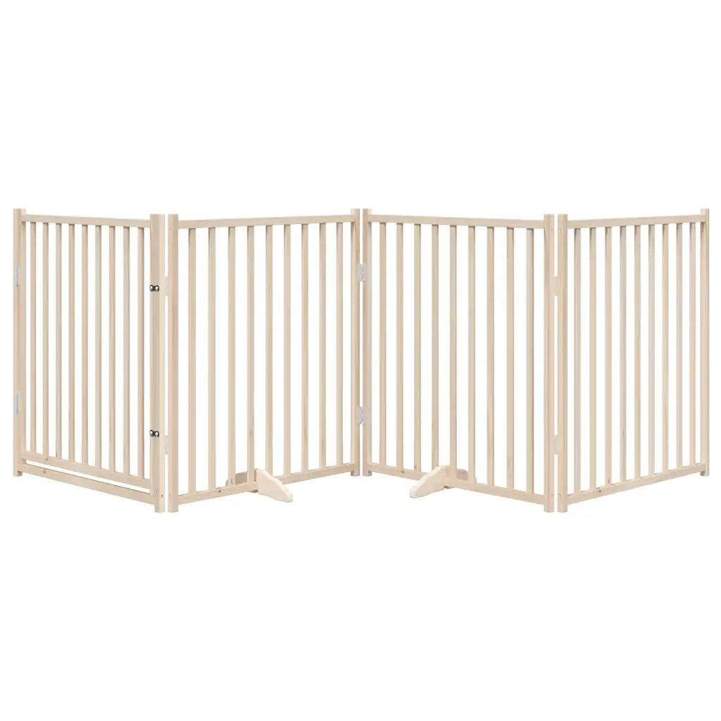 Cancello per cani pieghevole 4 pannelli 320 cm in legno di pioppo