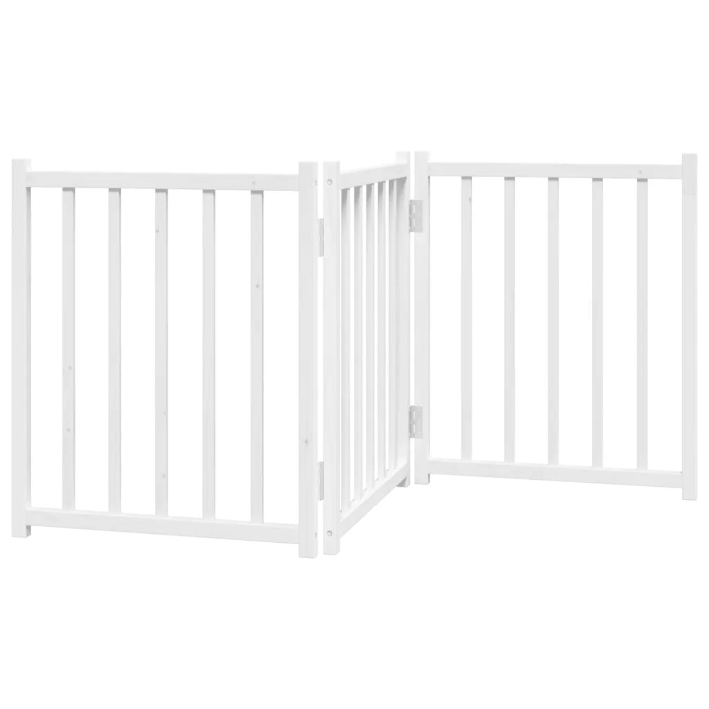 Cancello per cani pieghevole 3 pannelli 150x60 cm legno massello abete