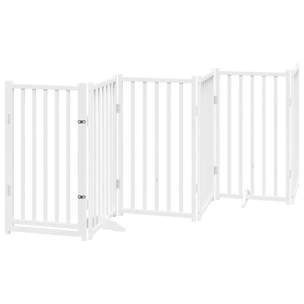 Cancello per cani pieghevole 6 pannelli 300 cm, legno abete