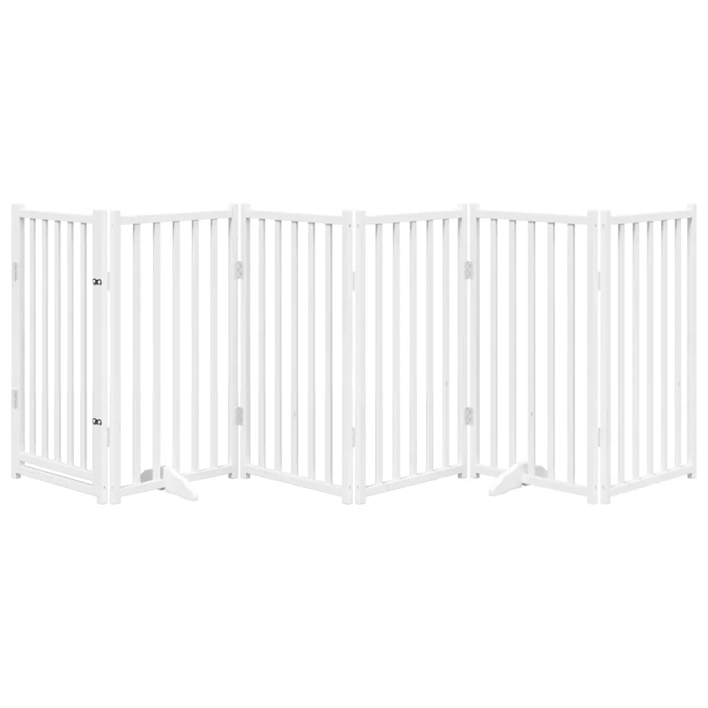 Cancello per cani pieghevole 6 pannelli 300 cm, legno abete