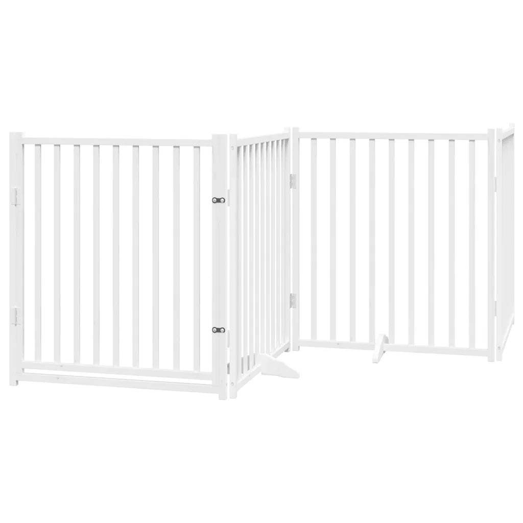 Cancello per cani pieghevole 4 pannelli 320 cm legno massello abete