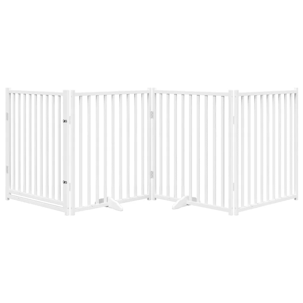Cancello per cani pieghevole 4 pannelli 320 cm legno massello abete