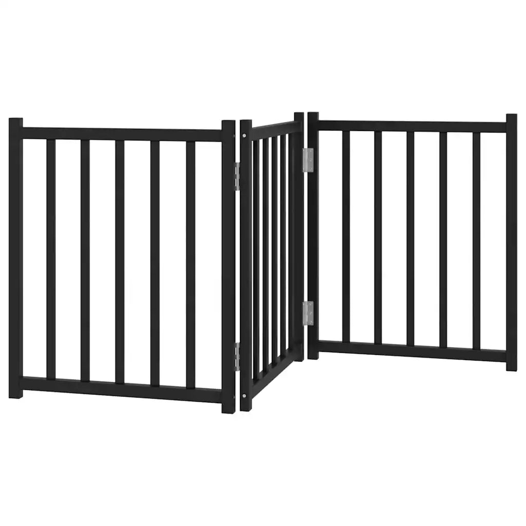 Cancello per cani pieghevole 3 pannelli 150x60 cm legno massello abete