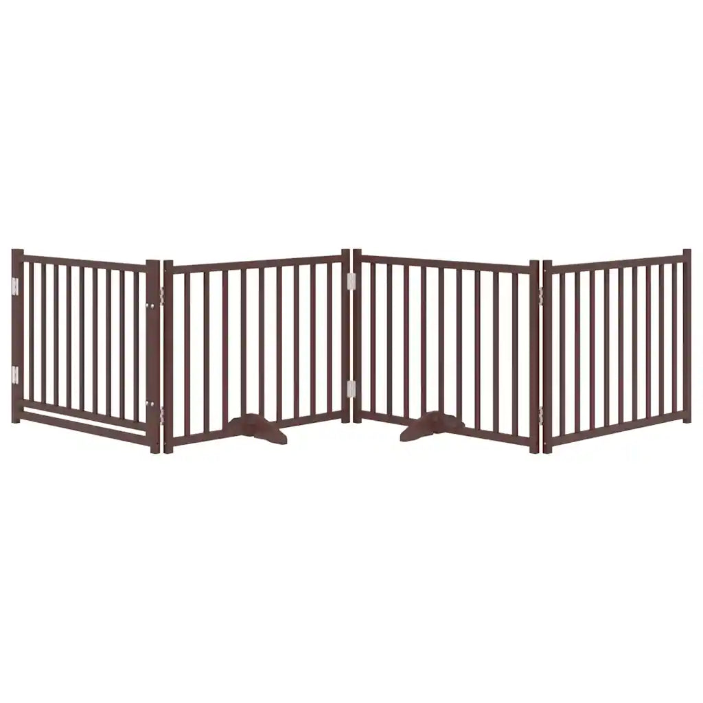 Cancello per cani pieghevole 4 pannelli 320 cm in legno di pioppo