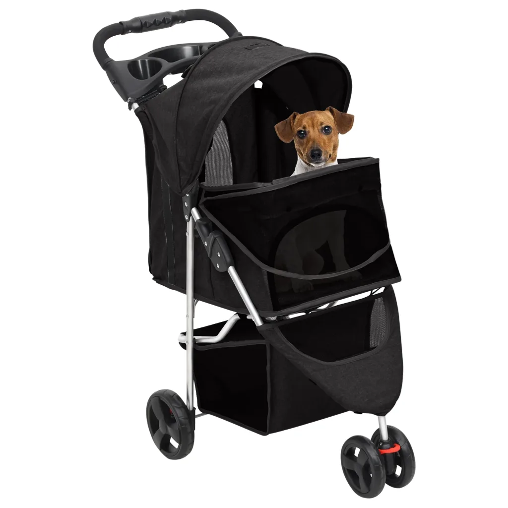 Passeggino per cani pieghevole 80x46x98 cm tessuto Oxford