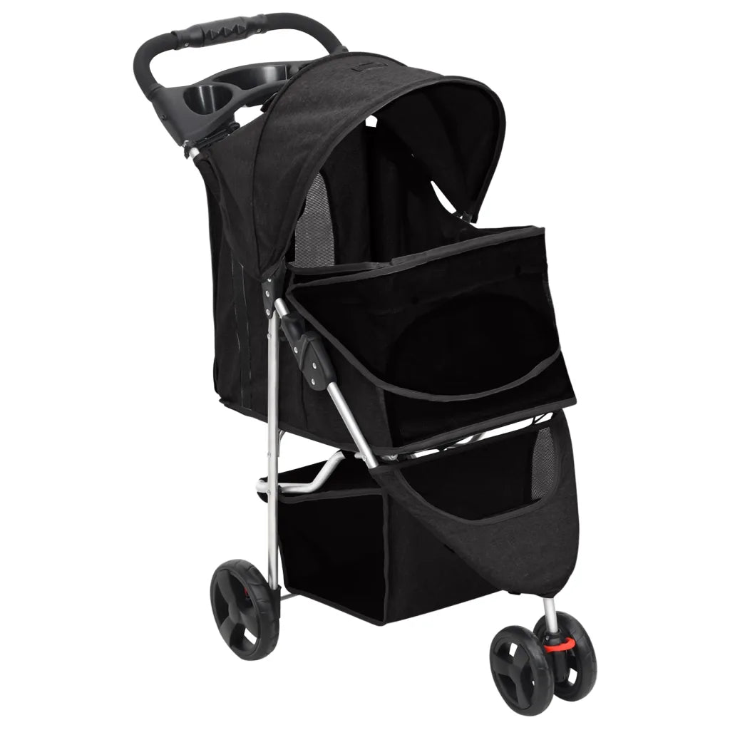 Passeggino per cani pieghevole 80x46x98 cm tessuto Oxford