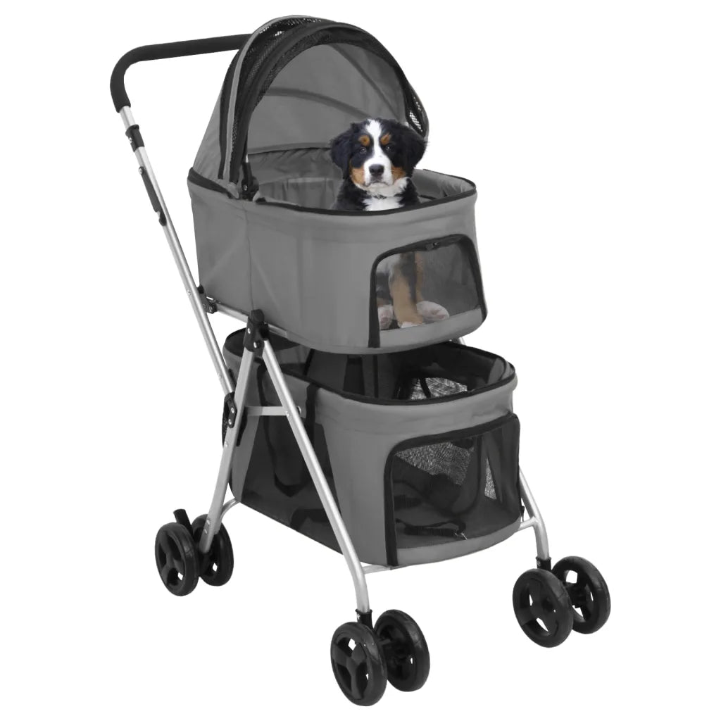 Passeggino per cani pieghevole 2 livelli 83x48x97 cm