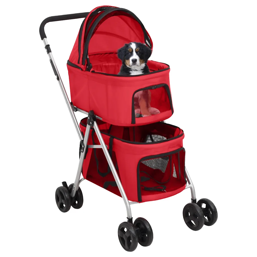 Passeggino per cani pieghevole 2 livelli 83x48x97 cm