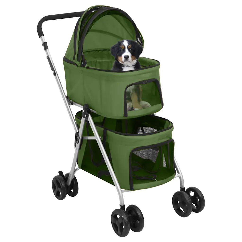 Passeggino per cani pieghevole 2 livelli 83x48x97 cm