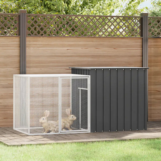 Gabbia per conigli 200x91x100 cm in acciaio zincato