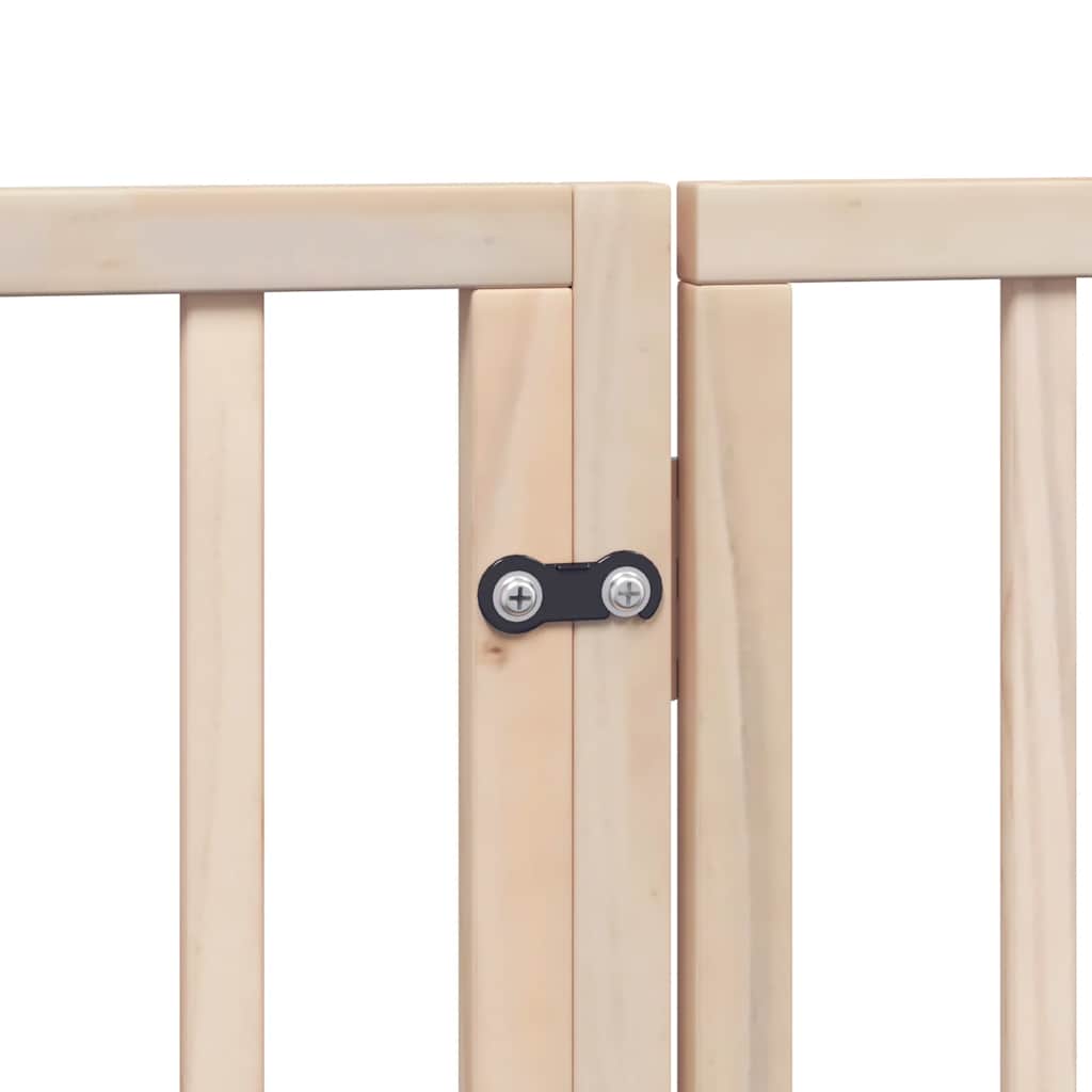 Cancello per Cani con Porta Pieghevole 9 Pannelli 450 cm Pioppo
