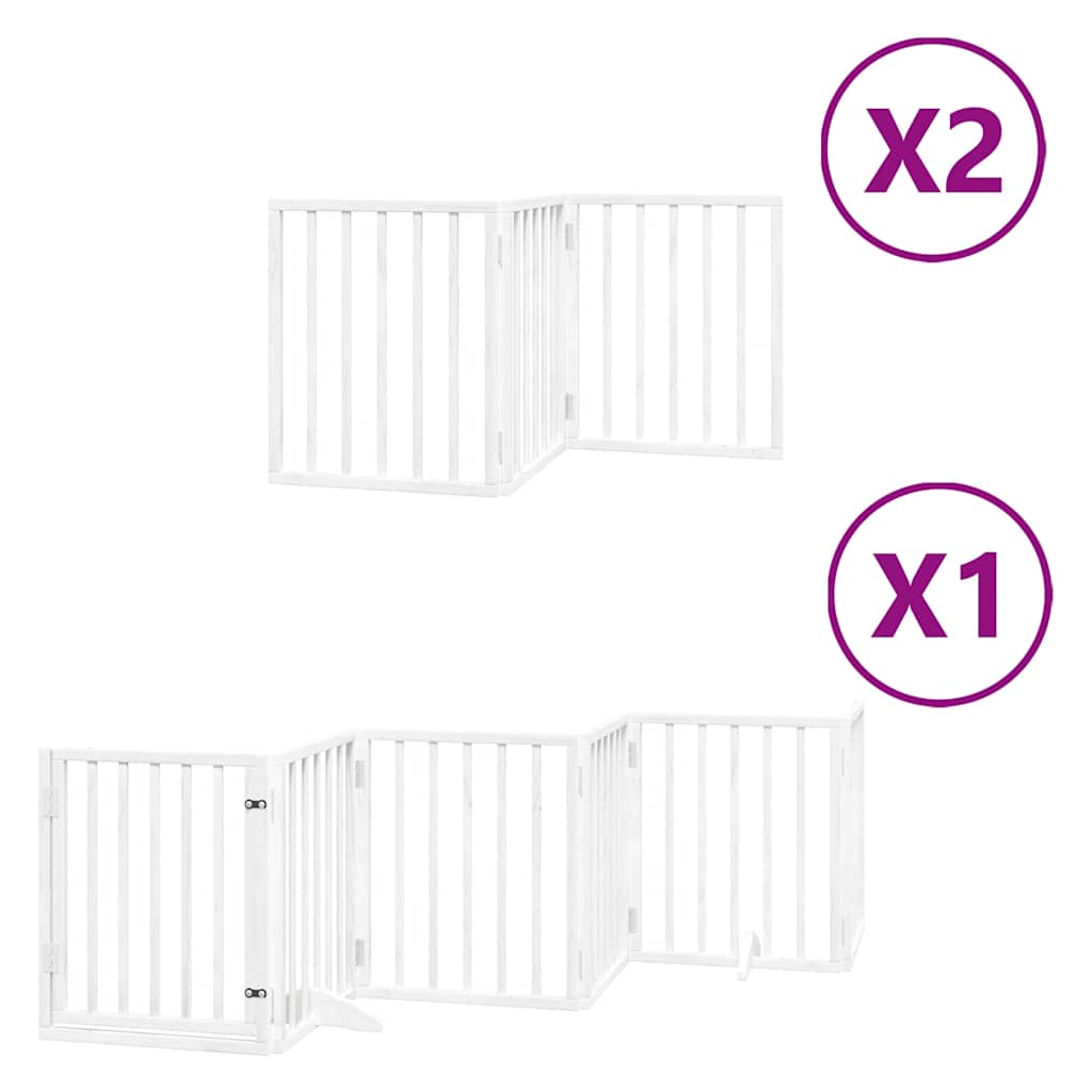Cancello Cani Porta Pieghevole Bianco 12 Pannelli 600 cm Pioppo