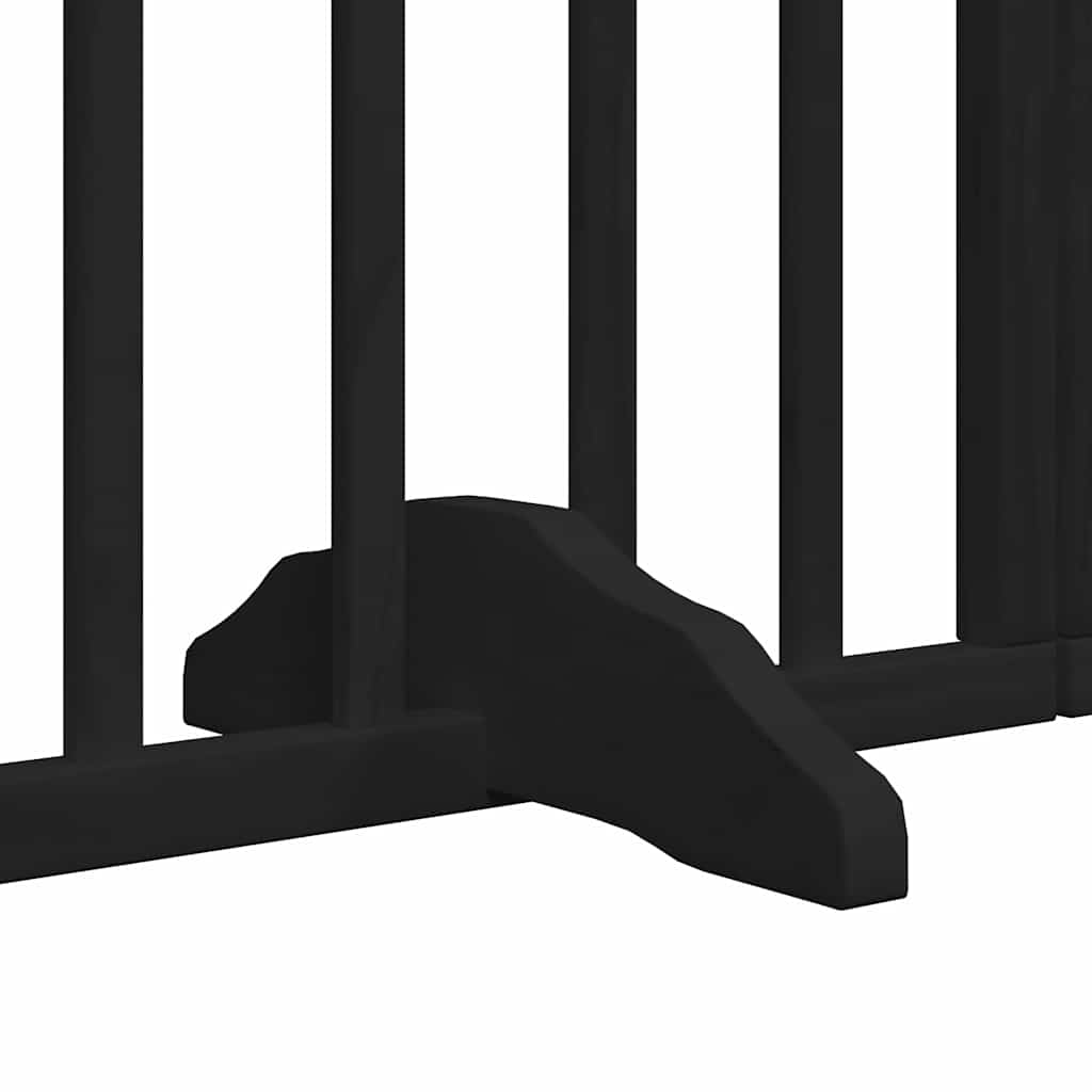 Cancello per Cani Porta Pieghevole Nero 9 Pannelli 450cm Pioppo