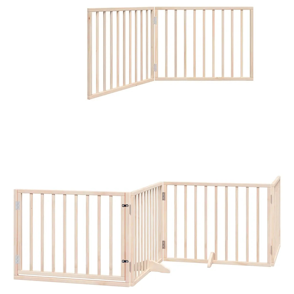Cancello per cani pieghevole 12 pannelli 80x60 cm legno di pioppo