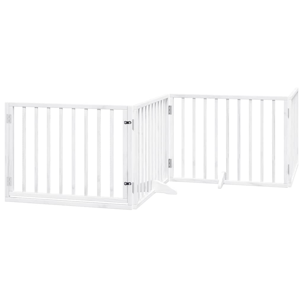 Cancello Cani Porta Pieghevole Bianco 6 Pannelli 480 cm Pioppo