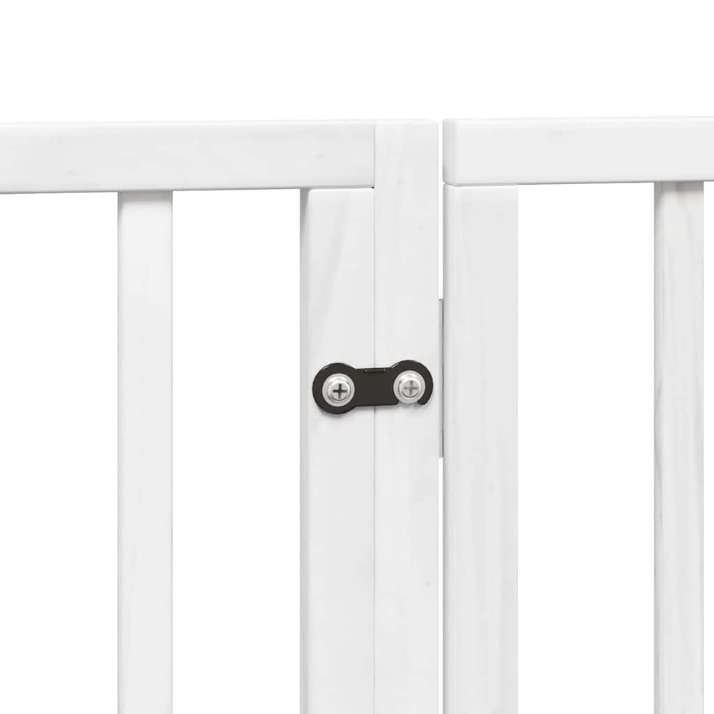 Cancello Cani Porta Pieghevole Bianco 10 Pannelli 800 cm Pioppo