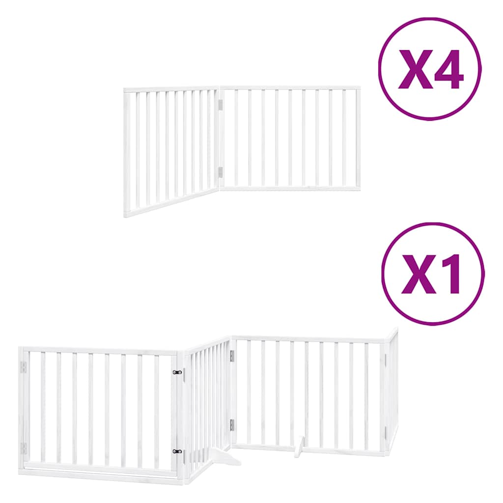 Cancello Cani Porta Pieghevole Bianco 12 Pannelli 960 cm Pioppo