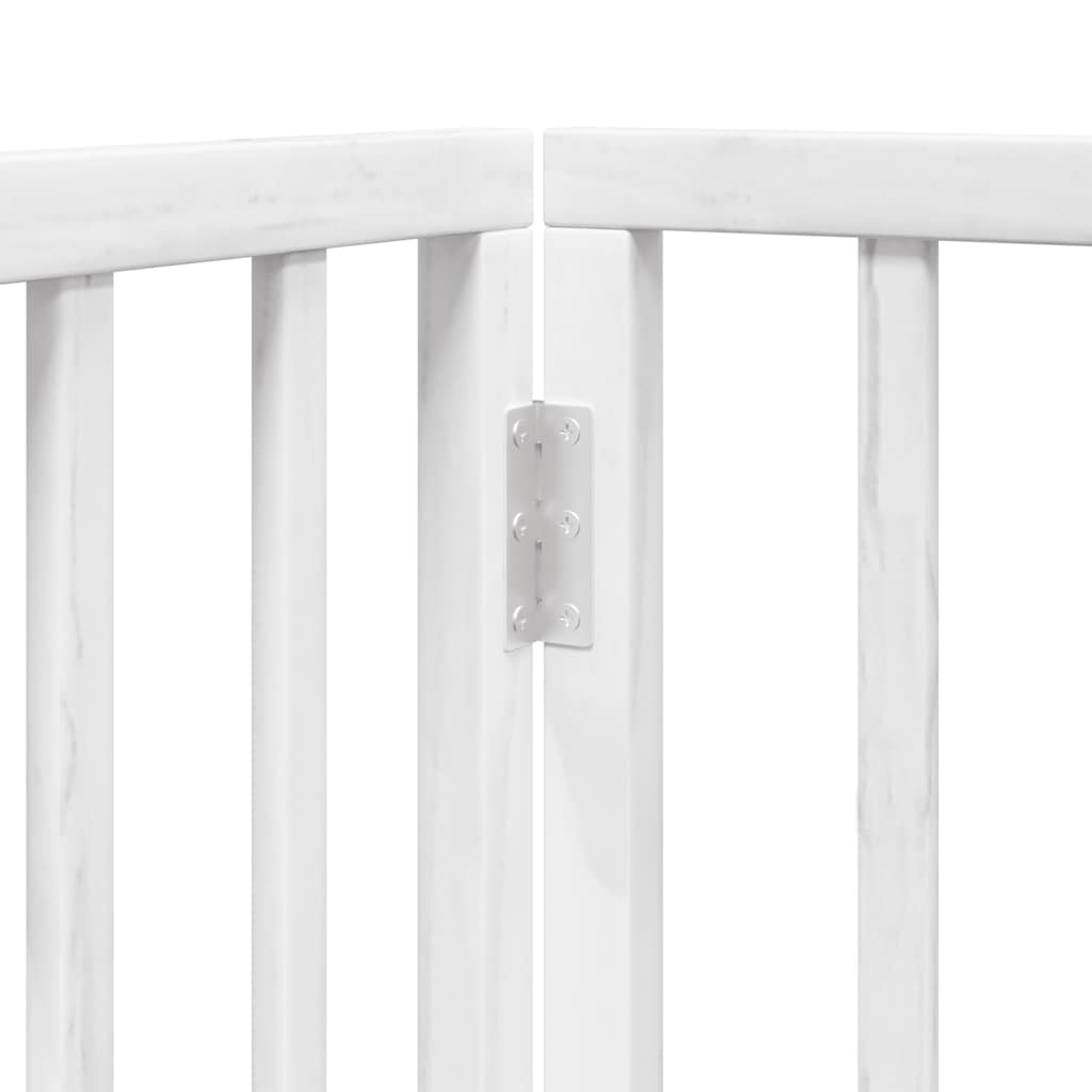 Cancello Cani Porta Pieghevole Bianco 12 Pannelli 640 cm Pioppo