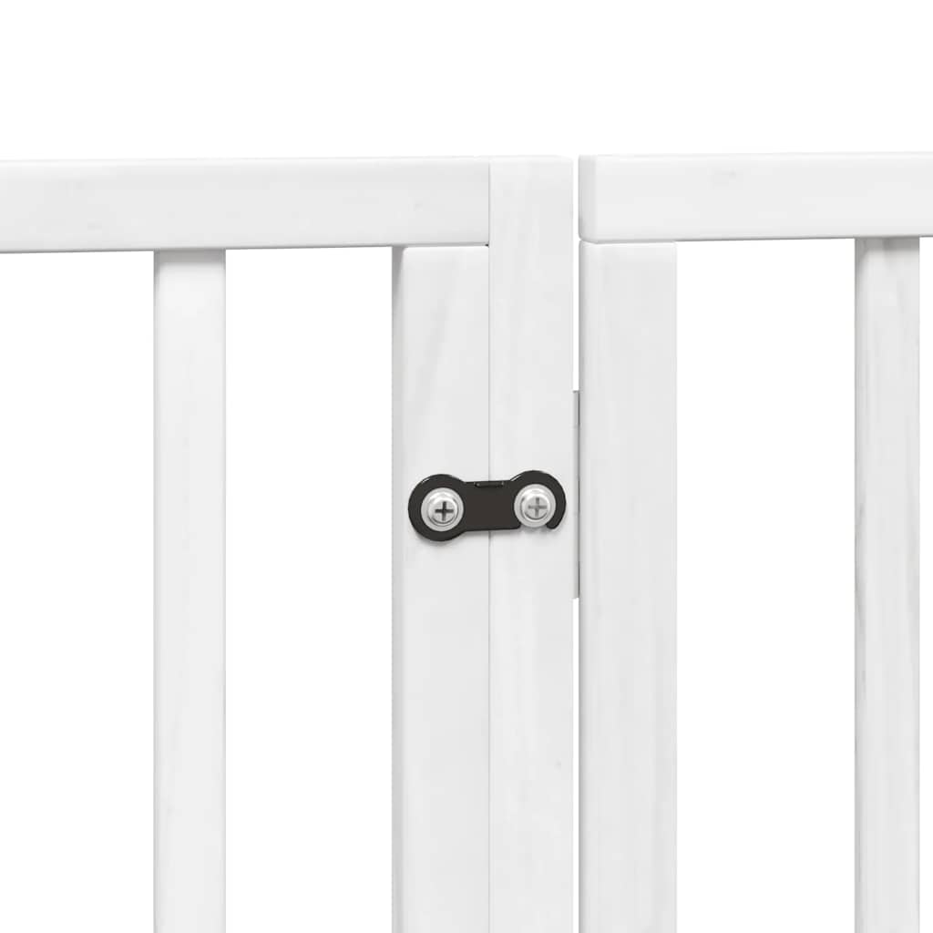 Cancello Cani Porta Pieghevole Bianco 10 Pannelli 800 cm Pioppo