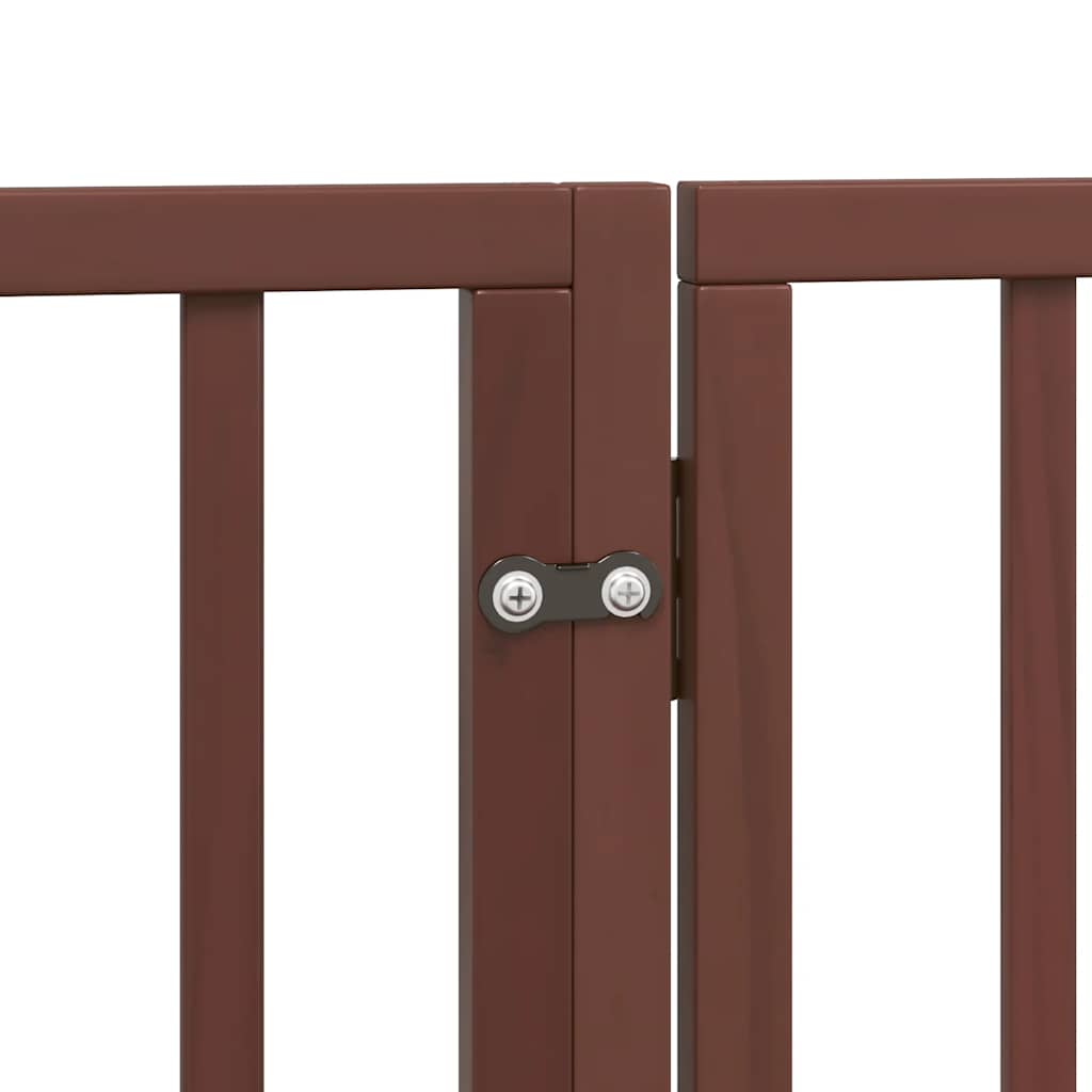Cancello Cani Porta Pieghevole Marrone 12 Pannelli 960cm Pioppo