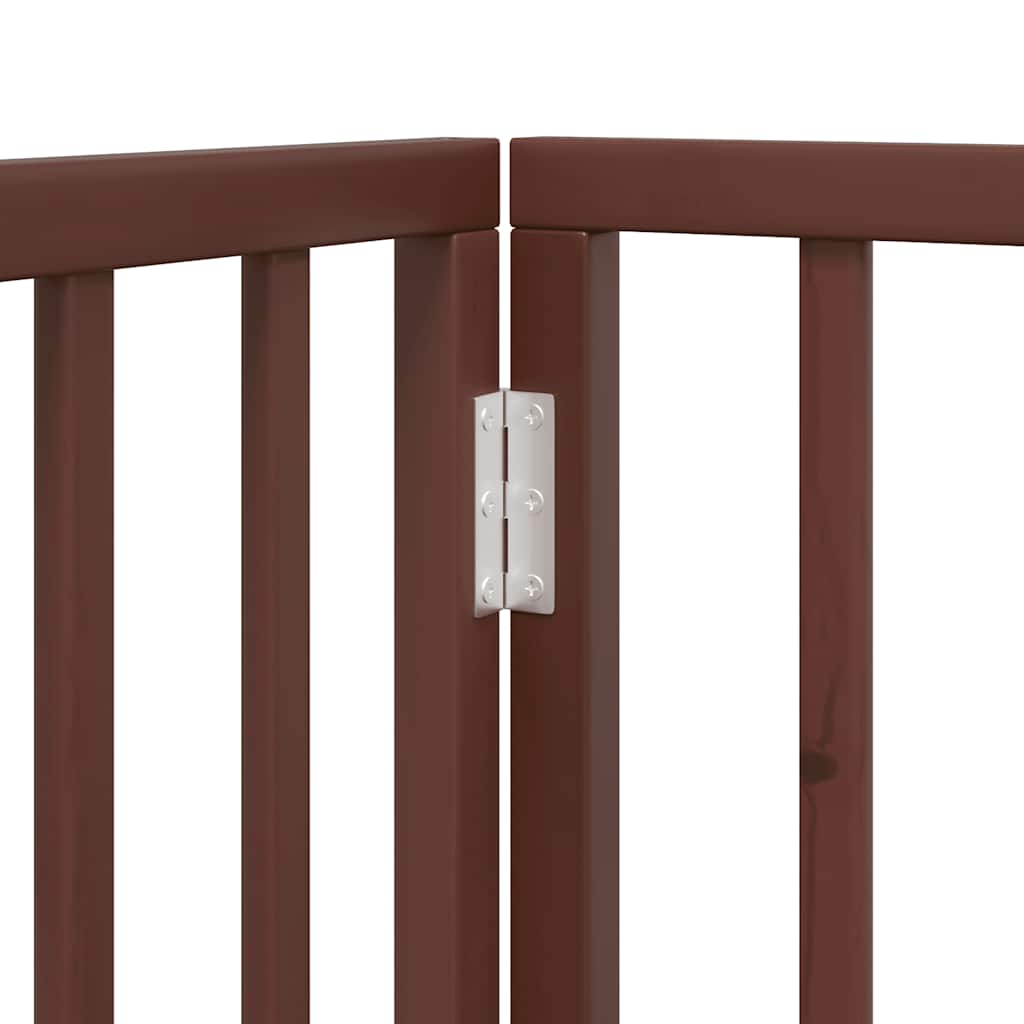 Cancello Cani Porta Pieghevole Marrone 12 Pannelli 960cm Pioppo