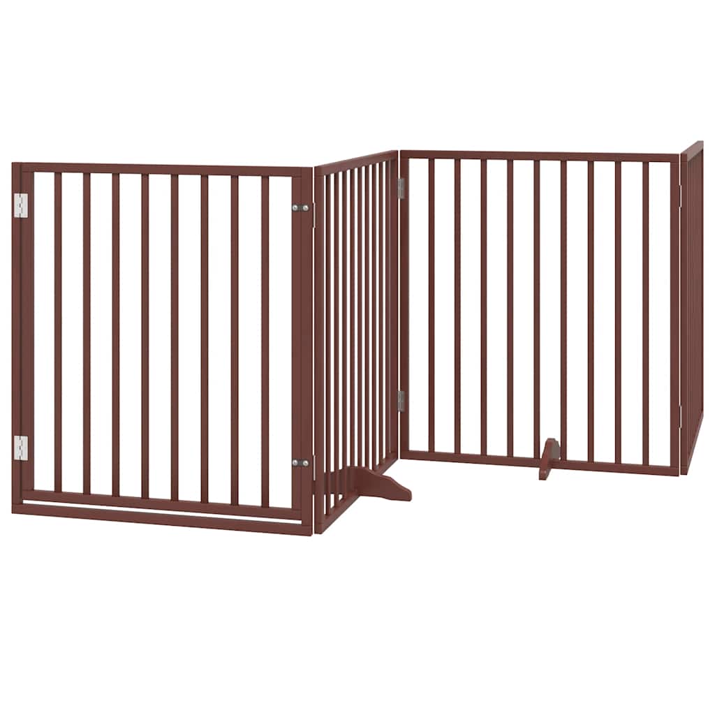 Cancello Cani Porta Pieghevole Marrone 10 Pannelli 800cm Pioppo