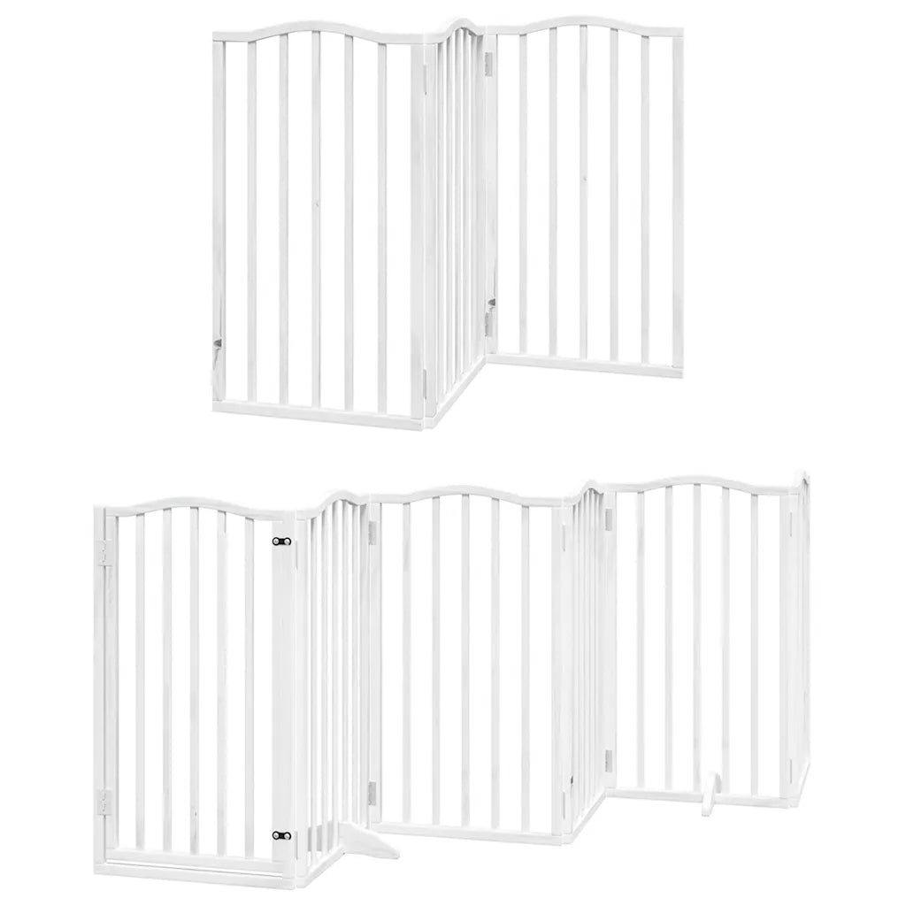 Cancello per cani pieghevole 9 pannelli 450 cm, altezza 90 cm arco