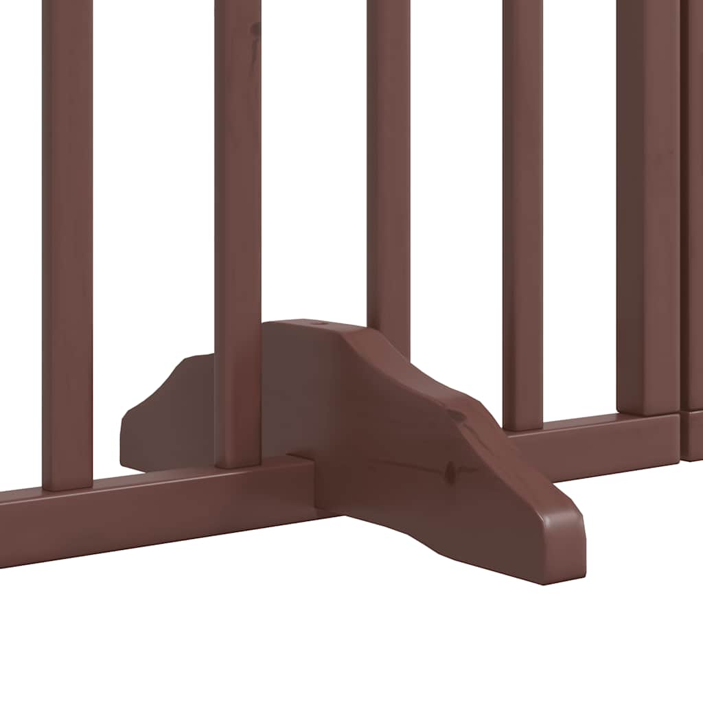Cancello Cani Porta Pieghevole Marrone 9 Pannelli 450cm Pioppo