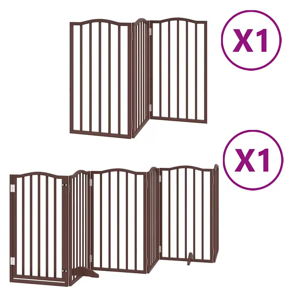 Cancello per cani pieghevole 9 pannelli 450 cm, altezza 90 cm arco