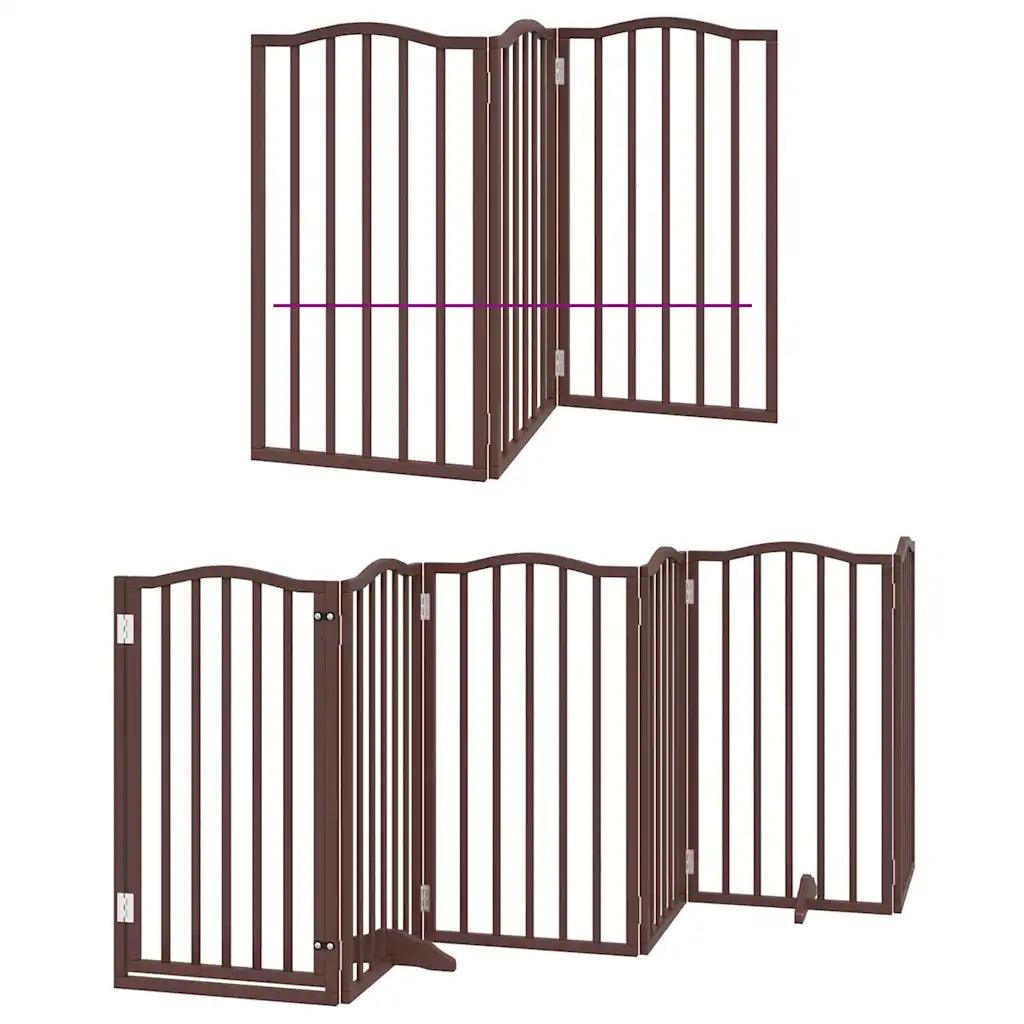 Cancello per cani pieghevole 9 pannelli 450 cm, altezza 90 cm arco