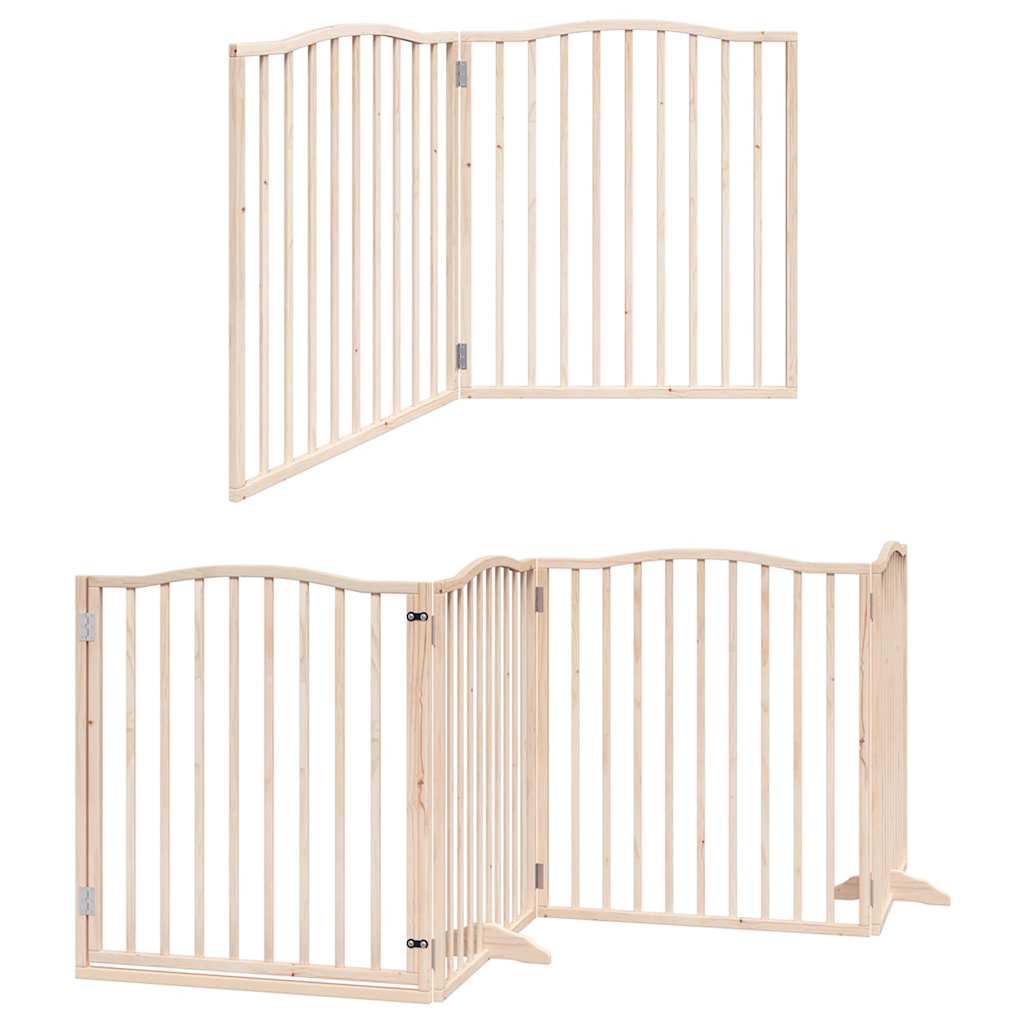 Cancello per Cani Porta Pieghevole 8 Pannelli 640 cm in Pioppo