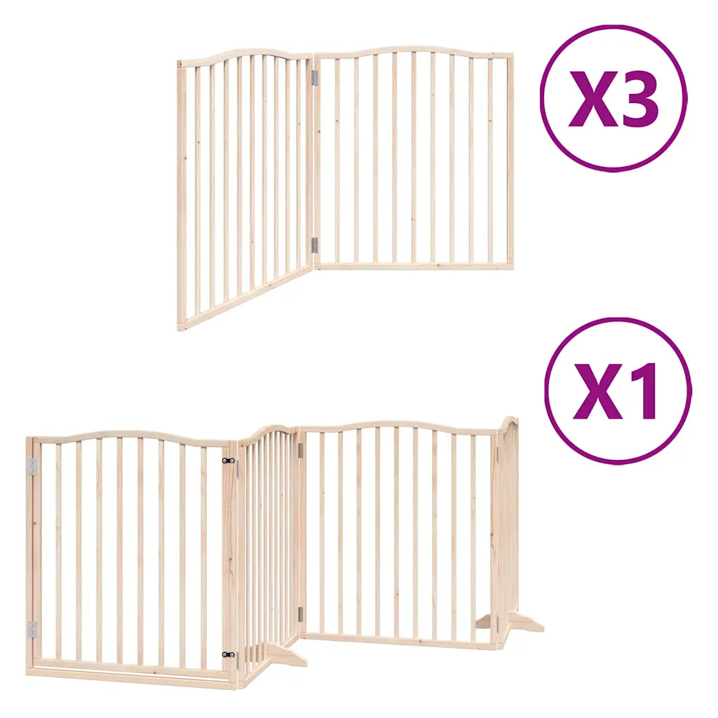 Cancelletto pieghevole per cani 2 pannelli 160x90 cm legno di pioppo