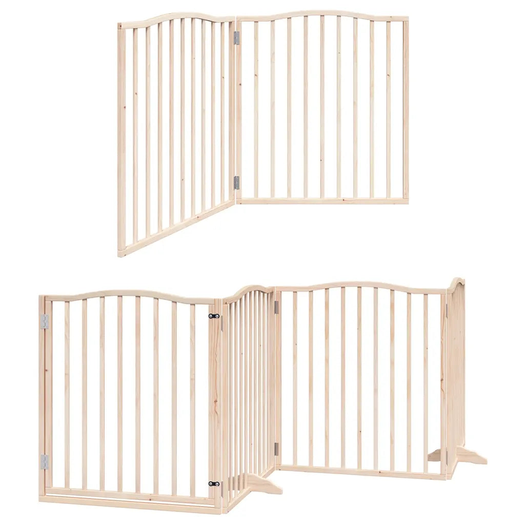 Cancelletto pieghevole per cani 2 pannelli 160x90 cm legno di pioppo