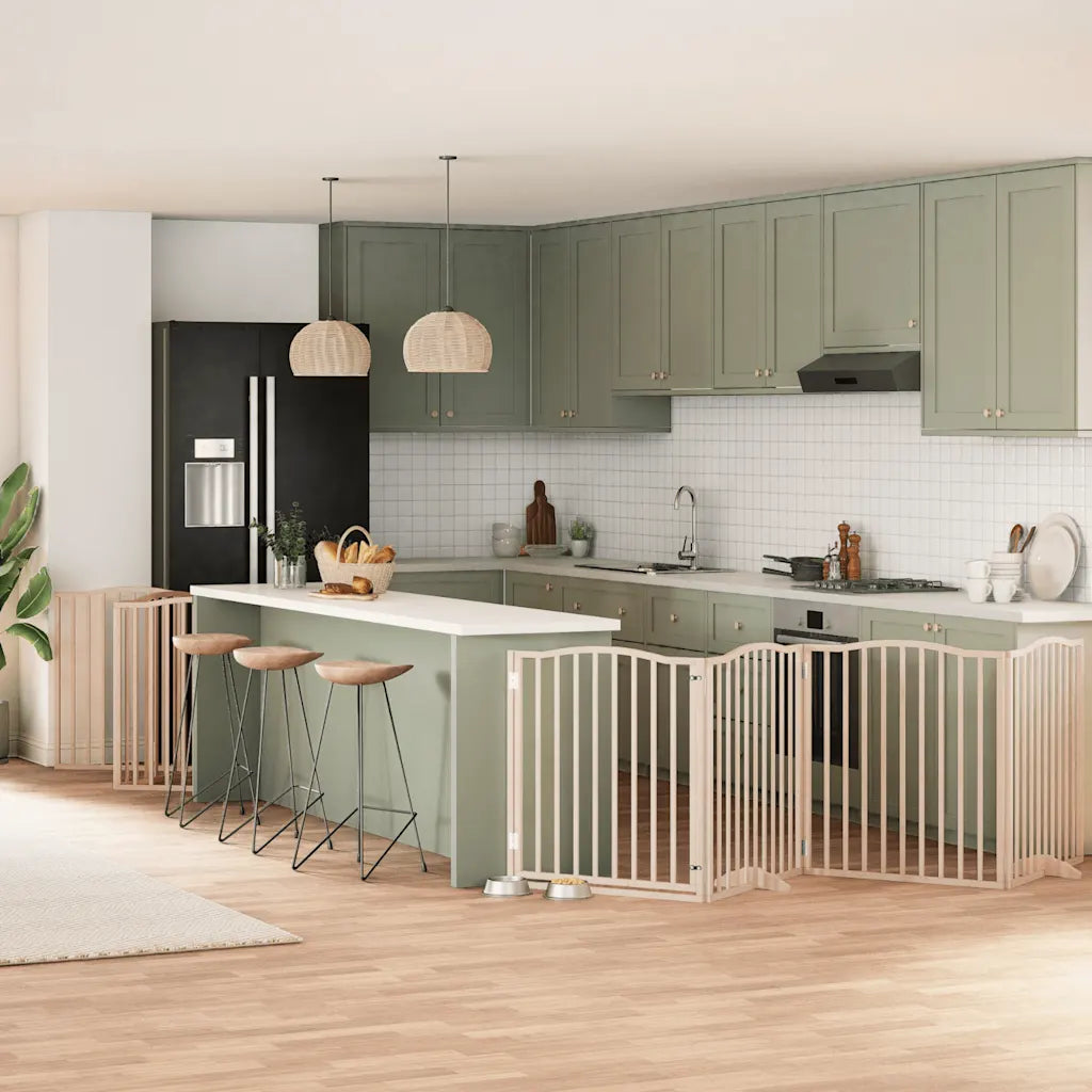 Cancelletto pieghevole per cani 2 pannelli 160x90 cm legno di pioppo